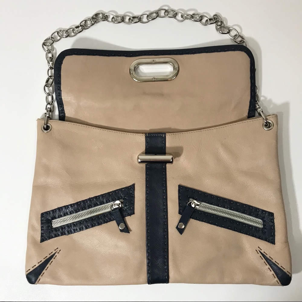 Carla Mancini Leather Purse/Bag with Chain Strap - Picture 3 of 5